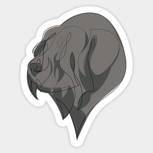 Black Russian Terrier - continuous line Sticker